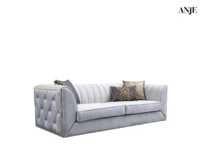 Canapé moderne blanc avec table basse, canapé rembourré pour salon, canapés en tissu