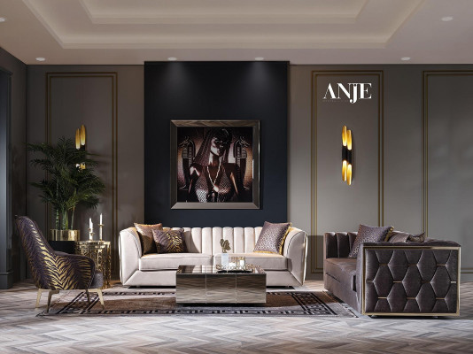 Canapé trois places en acier inoxydable blanc meubles textiles salon