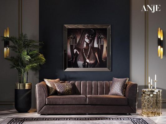 Canapé luxueux 3 places taupe pour meubles de salon