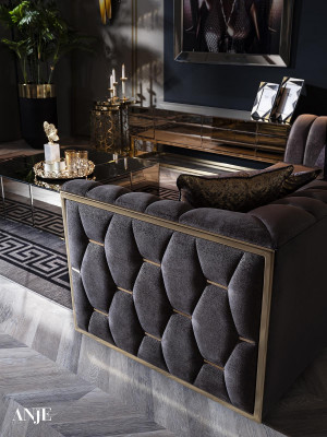 Canapé luxueux 3 places taupe pour meubles de salon