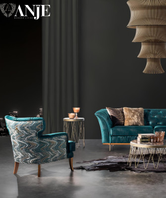Canapé et fauteuil luxueux pour une pièce confortable en matériau moderne