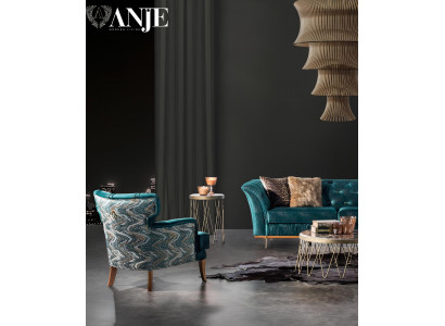 Canapé et fauteuil luxueux pour une pièce confortable en matériau moderne