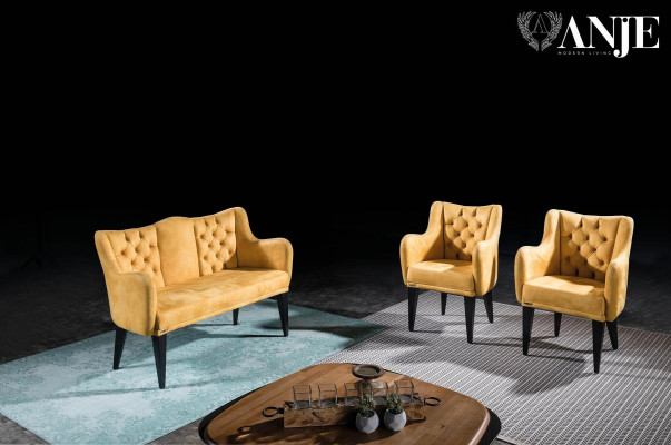 Canapé moderne orange de luxe deux places