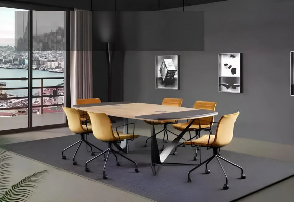 Grande table de conférence Table de bureau moderne Table de séminaire Mobilier de bureau