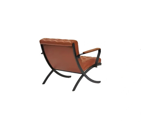 Chaise de bureau luxueuse avec assise rembourrée moderne en brun JV Mobili