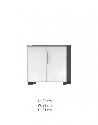 Armoire blanche avec étagères en bois pour bureau