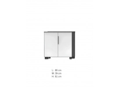 Armoire blanche avec étagères en bois pour bureau