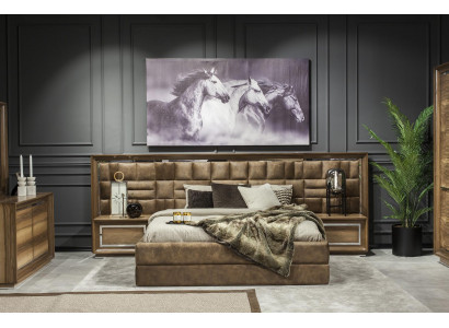 Mobilier d'hôtel recouvert de brun 4 pièces