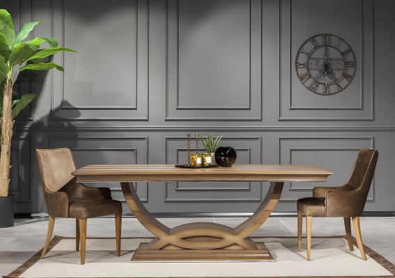 Ensemble de meubles de salle à manger 9 pièces, comprenant une table, des chaises, une commode et un miroir