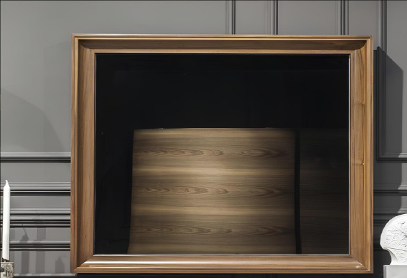 Miroir mural luxueux avec cadre brun moderne