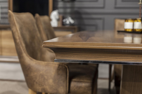 Ensemble de table à manger luxueux avec 4 chaises et buffet réglable 5 pièces