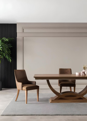 Ensemble de table à manger luxueux avec 4 chaises et buffet réglable 5 pièces