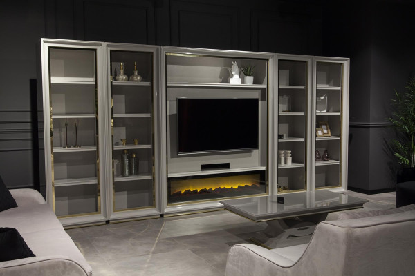Armoire murale XXL pour la conception de cheminée du salon