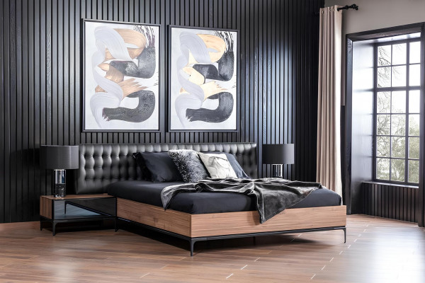 Tables de nuit d'hôtel luxueuses noires et brunes