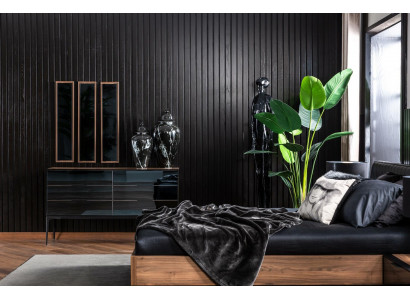 Miroir de luxe trois avec cadre marron