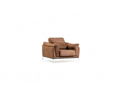 Fauteuil moderne marron, doux, luxueux, confortable, pour une personne
