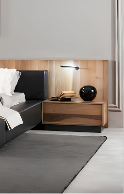 Ensemble de meubles de chambre à coucher moderne et luxueux en 4 pièces marron