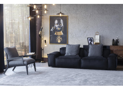 Canapé 3 places avec tissu confortable pour le salon