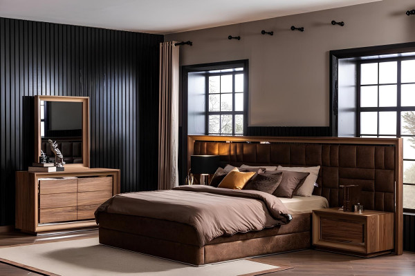 Ensemble de meubles parfait pour chambre d'hôtel, lit confortable, armoire, 6 pièces
