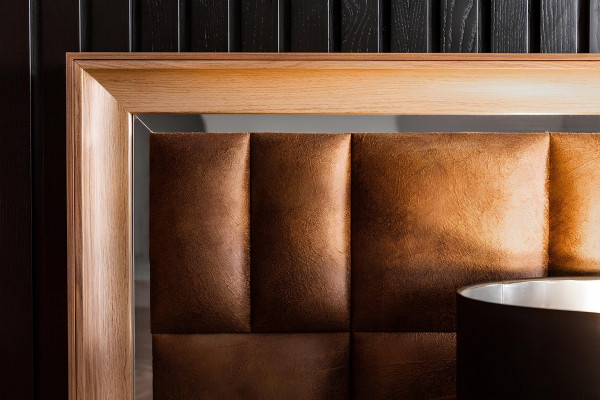 Ensemble de meubles de chambre à coucher avec lit + tables de nuit luxueuses en brun