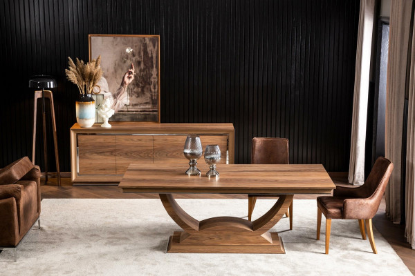 Chaise longue élégante et rembourrée de style loft - fauteuil de cuisine en cuir noir