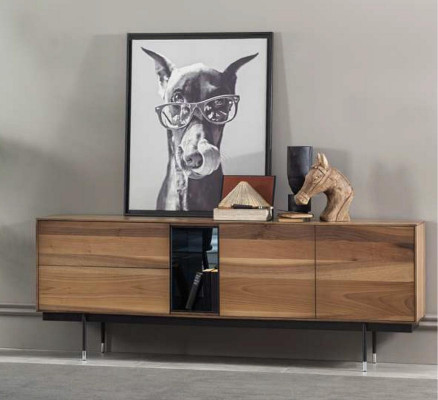 Ensemble de meubles de cuisine moderne noir 8 pièces