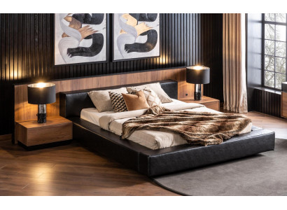 Lit luxueux avec tables de chevet mobiles