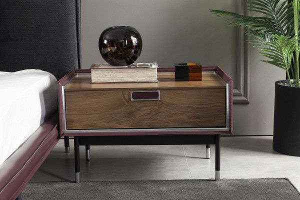 Table de nuit brune luxueuse pour chambre à coucher, meubles loft, console moderne