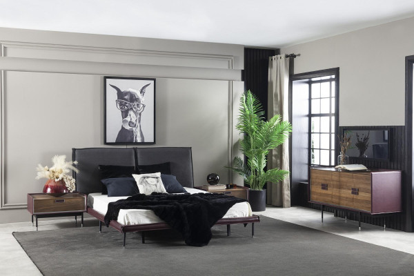 Table de nuit brune luxueuse pour chambre à coucher, meubles loft, console moderne