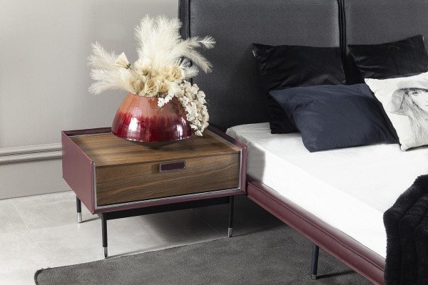 Table de nuit brune luxueuse pour chambre à coucher, meubles loft, console moderne