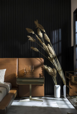 Conception de lit de chambre avec deux tables de nuit en verre luxueuses
