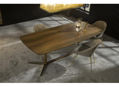 Table à manger luxueuse avec pieds en acier
