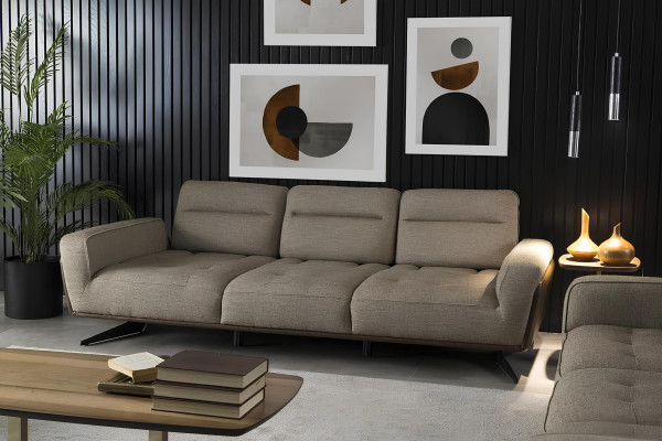Canapé d'angle spacieux et confortable 260cm Tissu Chambre