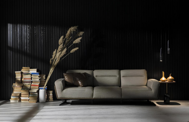 Canapé d'angle spacieux et confortable 260cm Tissu Chambre