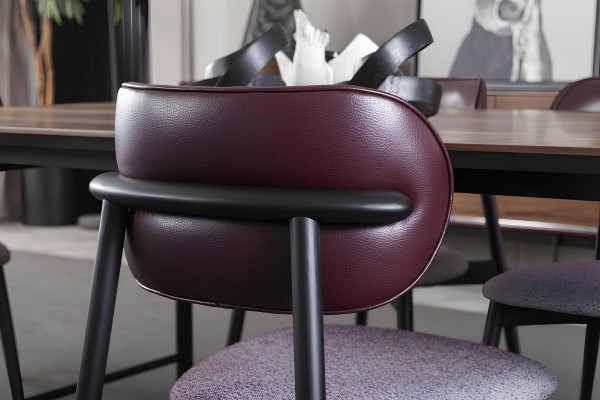 Ensemble de meubles de salle à manger brun table chaises armoire