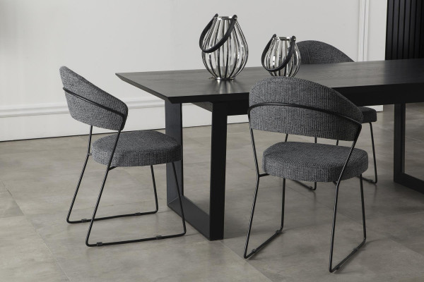 Ensemble de salle à manger avec table et 4 chaises rembourrées, 5 pièces