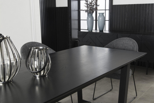 Ensemble de salle à manger avec table et 4 chaises rembourrées, 5 pièces