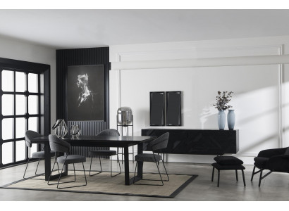 Fauteuil en cuir gris de luxe pour la cuisine