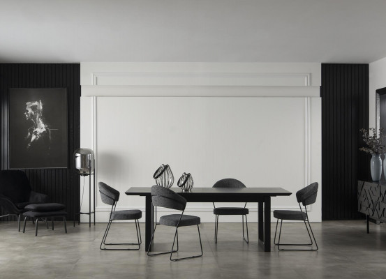 Fauteuil en cuir gris de luxe pour la cuisine