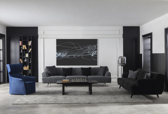 Canapé en velours pour quatre personnes 284 cm