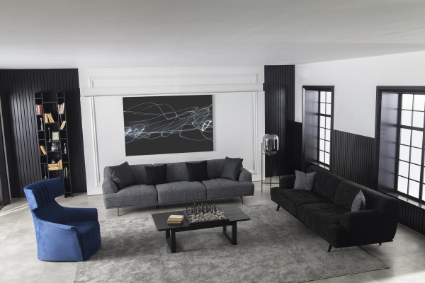 Canapé en velours pour quatre personnes 284 cm