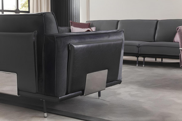 Canapé 3+1 places au design italien moderne gris