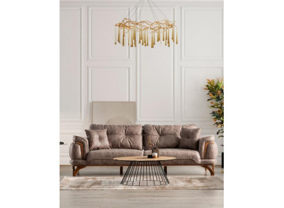 Ensemble de canapés Poltrona Relax Canapé 3+3 Beige