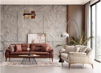 Ensemble de canapé paysage confortable 3+1+1 rembourré