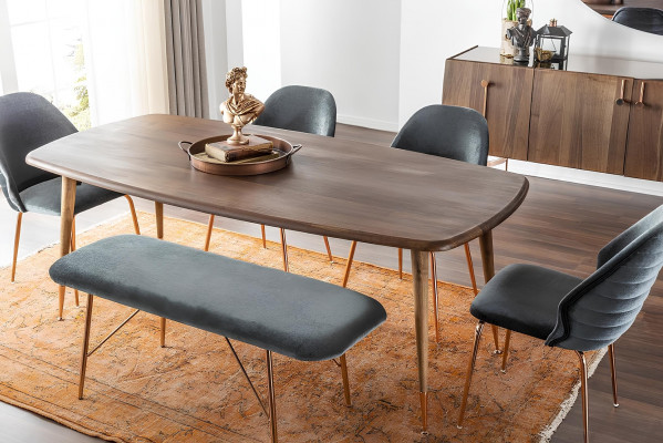 Ensemble de table à manger 8 pièces avec chaises brunes