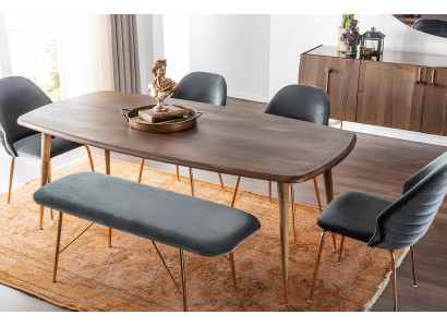 Ensemble de table à manger 8 pièces avec chaises brunes
