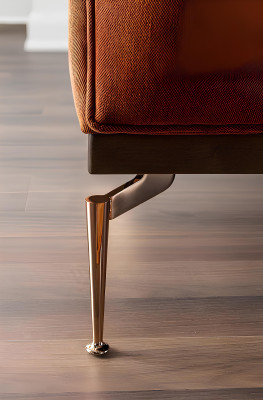 Canapé en tissu orange moderne pour deux personnes 234 cm