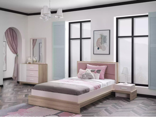 Peili armoire pour chambre d'enfant rose 2 pièces