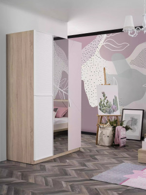Ensemble de meubles pour enfants lit rose 8 pièces