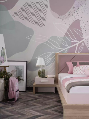 Ensemble de meubles pour enfants dans une chambre rose 3 pièces